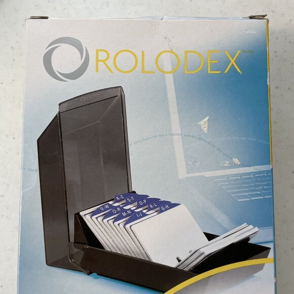 ROLODEX 67208 Covered Business Card File 200 Blank White A-Z Index Tabs 2003 NEW - Picture 2 of 6